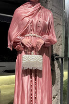 Shimmer Tulle Inner Skirt Outer Skirt Headscarf Three Piece Prom Dress image 5