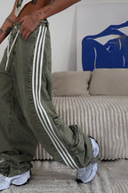 Striped Wide Leg Denim Trousers Pants image 6