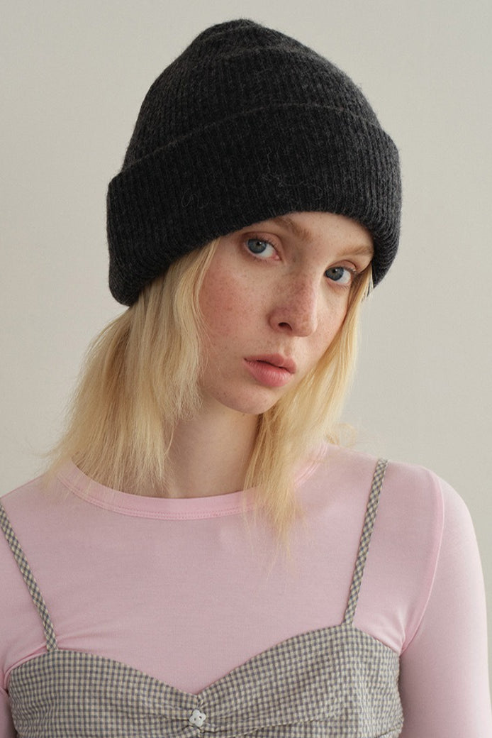 Solid Color Double Layer Soft Wool Knitted Hat image 6