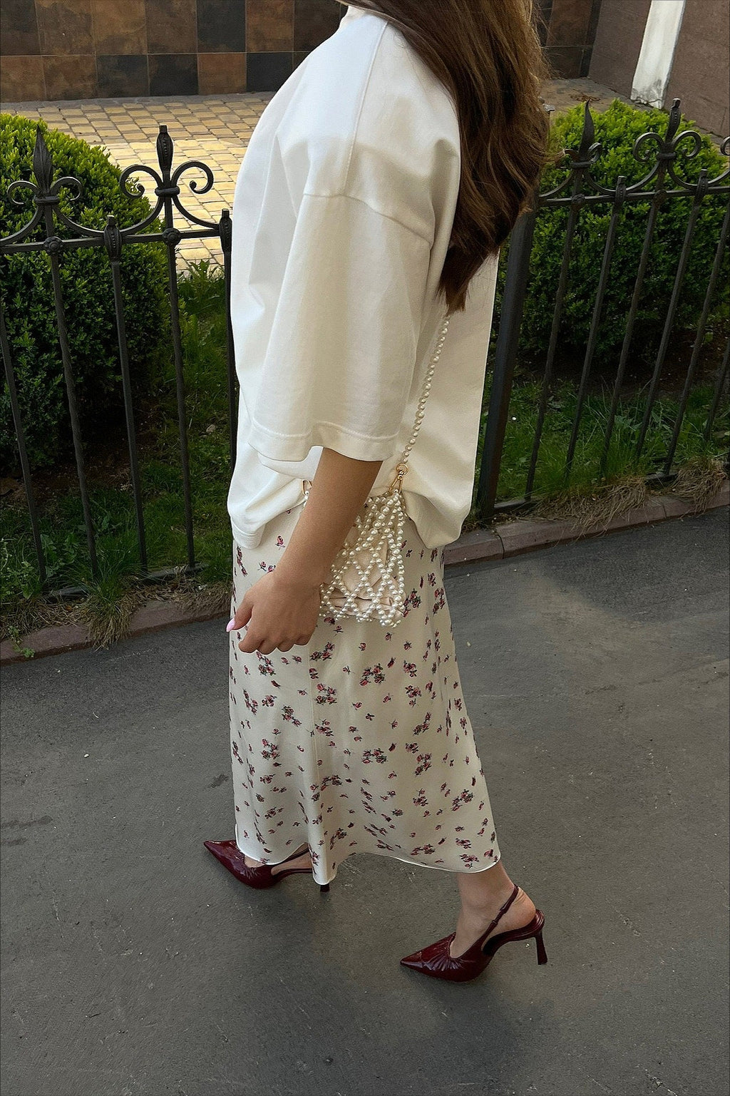 Floral High Waist Slim Pencil Skirt image 4