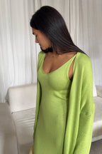 Solid V Neck Cotton Knit Bodycon Two Piece Set image 18