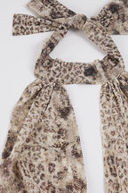 Leopard Mesh Irregular Ruffle Deep V Halter Top image 6