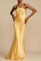 Satin One Shoulder Bodycon Formal Dress image 4