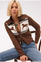 Versatile Collared Color-Block Short Knit Cardigan image 2