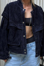 Wide Shoulder Suede Pocket Jacket image 9