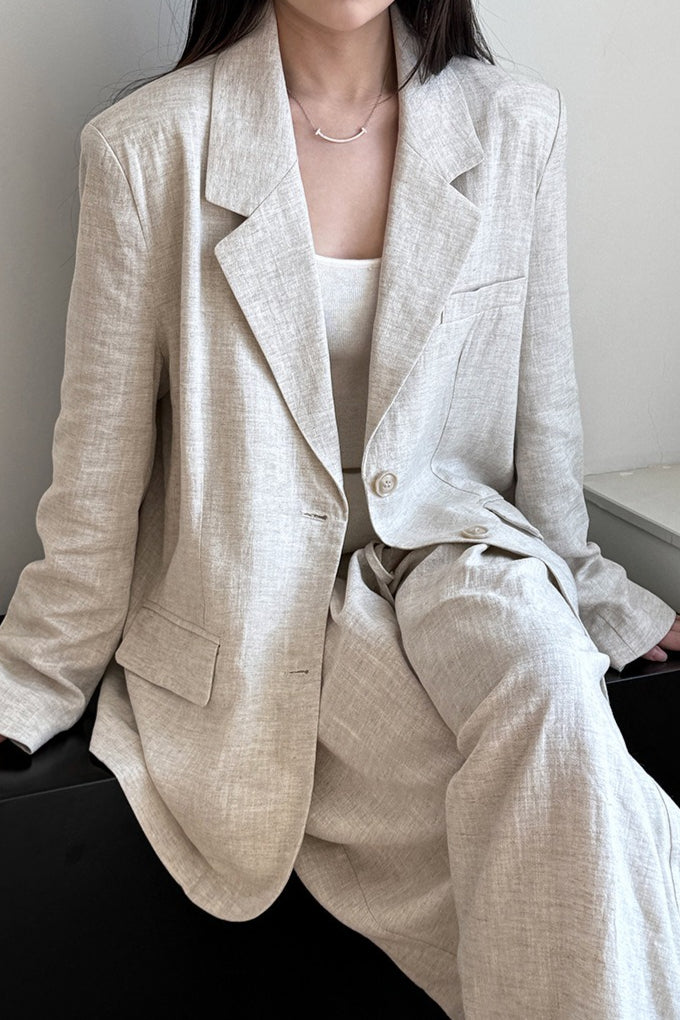 Casual Tencel Linen Suit Blazer image 2
