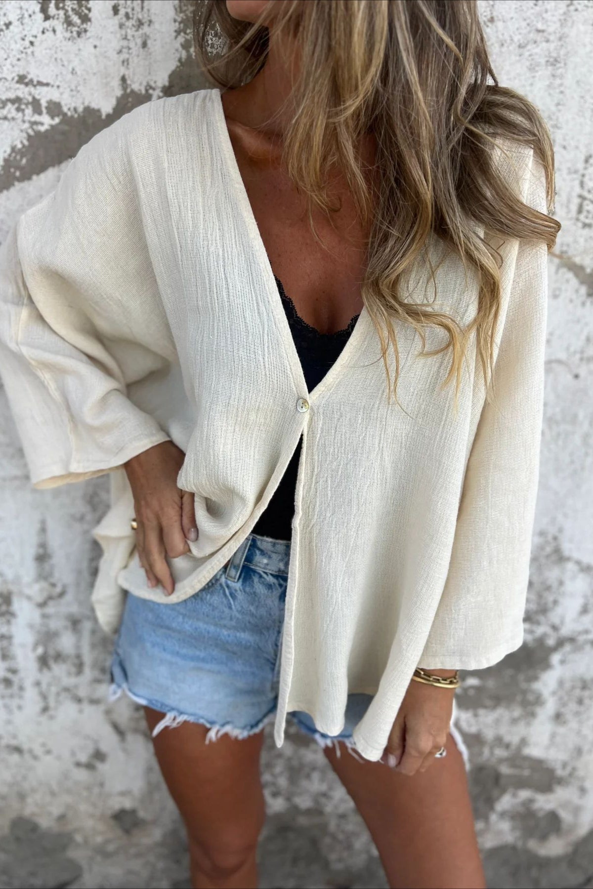 Loose Fit V Neck Long Sleeve Cardigan image 29
