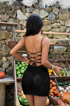 Sexy Spaghetti Strap Backless Lace-up Slim Mini Dress image 2
