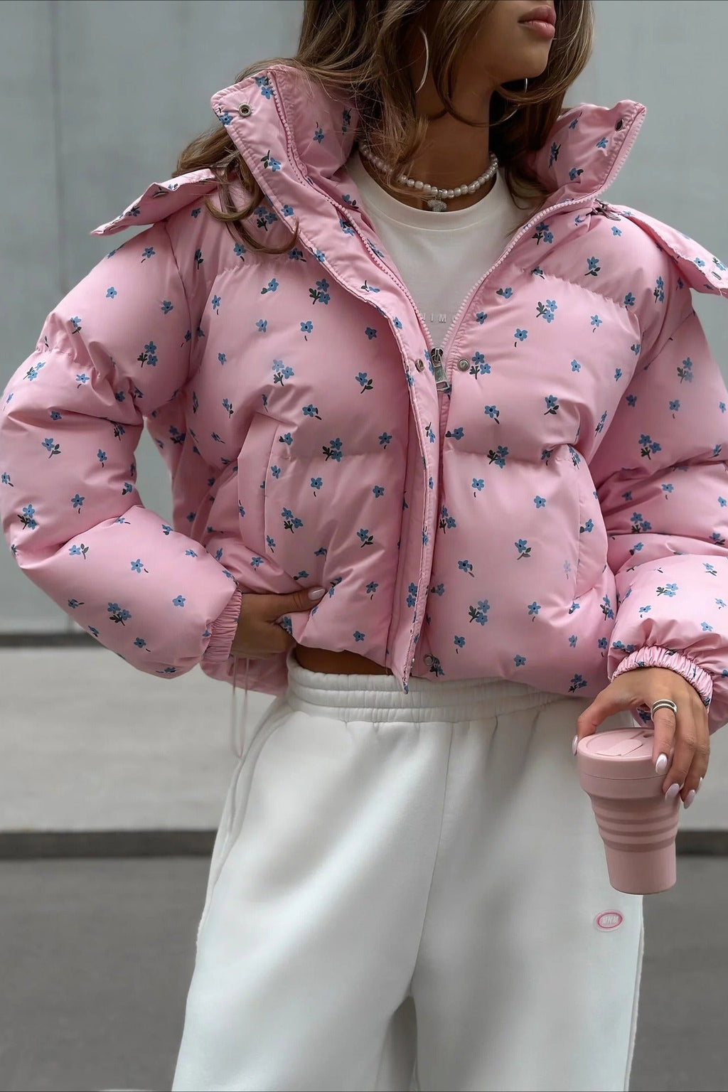 Chic Printed Puffy Puffer Jacket image 4