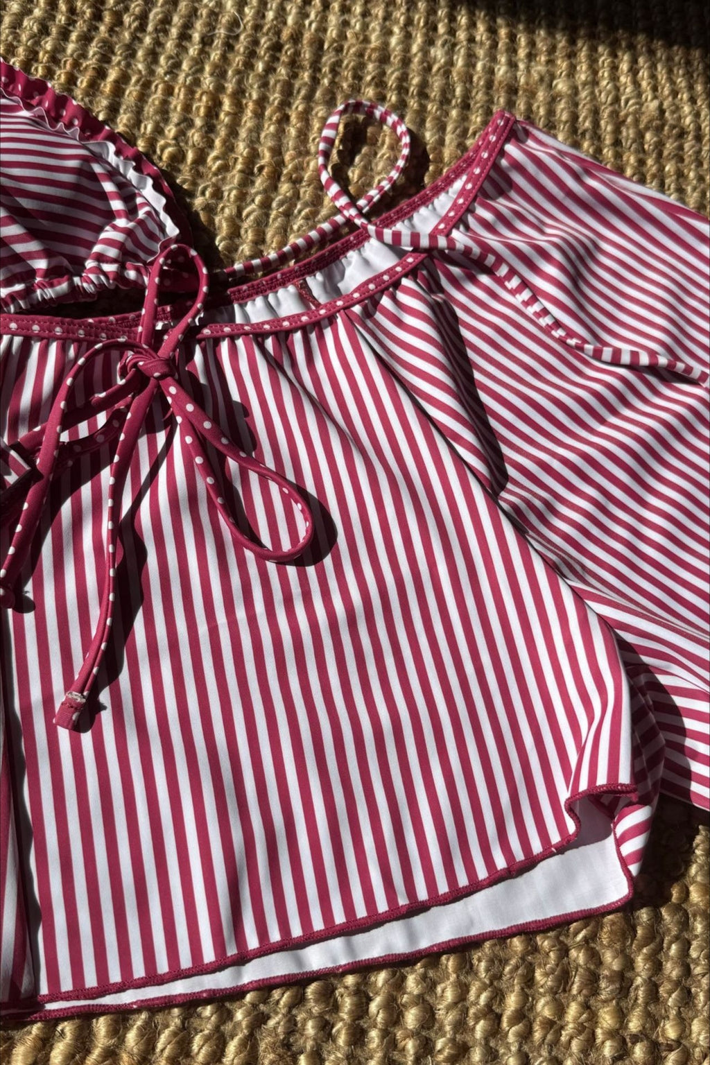 Colorblock Polka Dot Three Piece Swim Set image 12