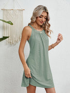 Flora Eyelet Dress detail view styled for Avrienne