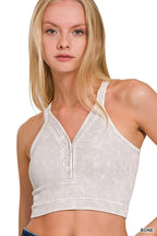 Serena Button Tank styled for Avrienne