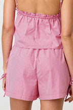 Casual Stripe Solid Drawstring Shorts image 6
