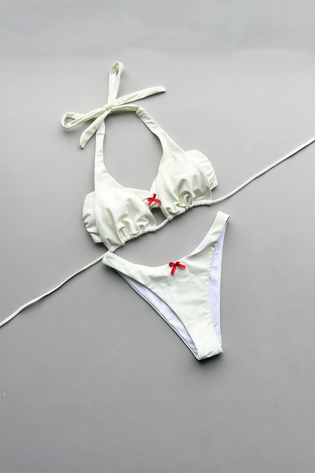 Chic Solid Bikini Set And Skirt Three Piece Swim Sets image 3