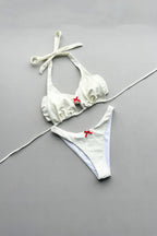 Chic Solid Bikini Set And Skirt Three Piece Swim Sets image 3