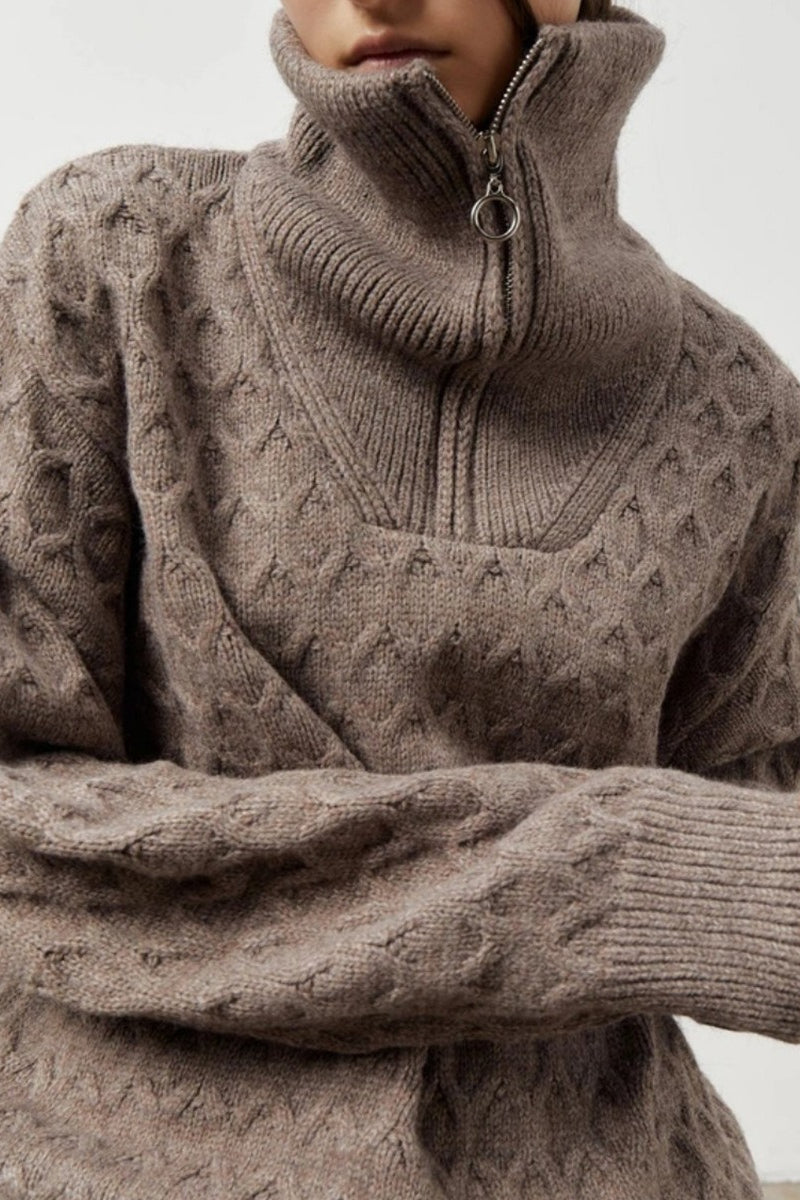 Thick Knit Turtleneck Half-Zip Sweater image 2
