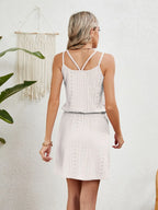 Odette Eyelet Dress detail view styled for Avrienne