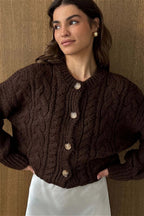 Vintage Cable Knit Crewneck Sweater image 2