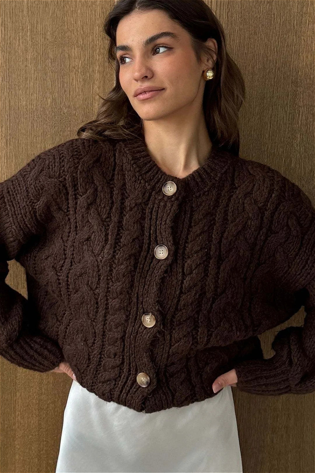 Vintage Cable Knit Crewneck Sweater image 2