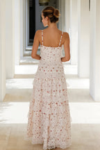 Sexy Lace Trim Print Tiered Ruffle Hem Cami Maxi Dress image 2