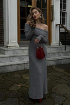 Off Shoulder Knit Sweater Dress image 3