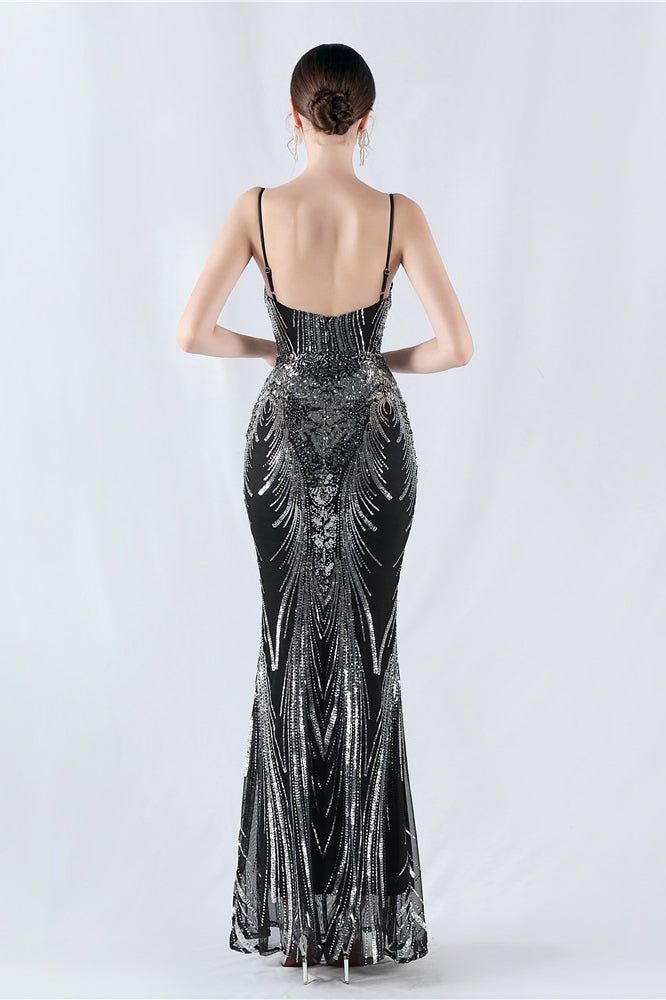 Boned Sequin Embroidered Formal Dress image 14