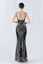 Boned Sequin Embroidered Formal Dress image 14