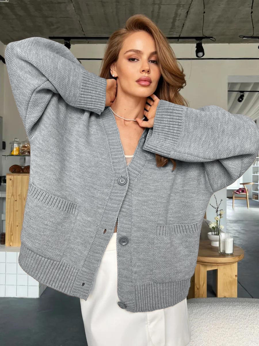 V-Neck Pocket Knit Cardigan image 14