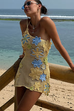 Sexy Knit Cut Out Halter Backless Tie Waist Mini Dress image 2