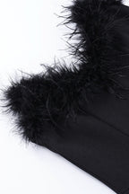 Strapless V-Neck Feathered Mermaid Party Dress image 8
