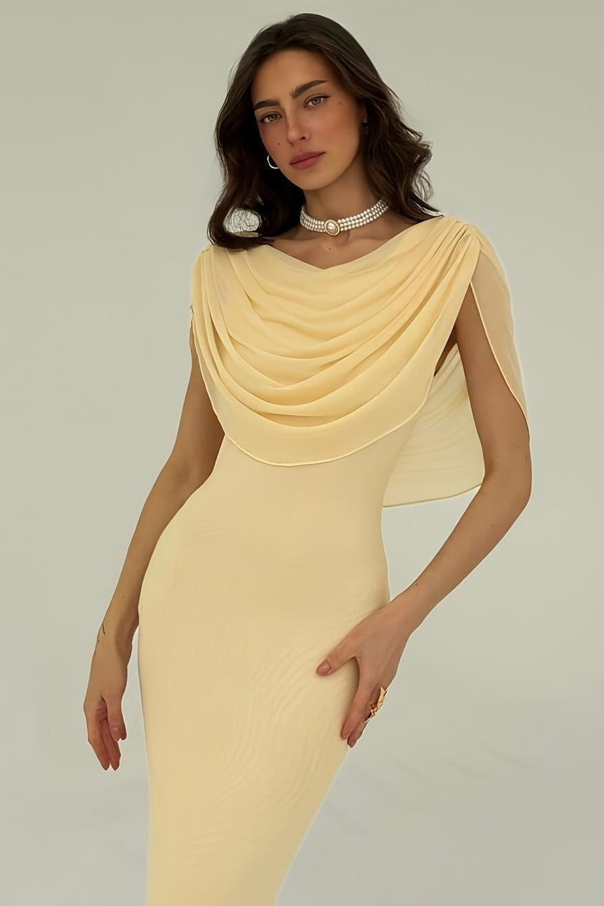 Solid Color Draped Formal Dress image 1