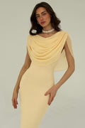 Solid Color Draped Formal Dress image 1
