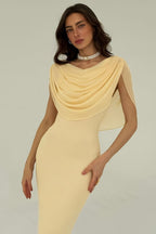Solid Color Draped Formal Dress image 1