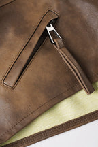 Y2K Low Waist Leather Skinny Shorts image 5