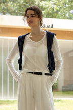 Tencel Wool Blend Round Neck Knit Top image 6