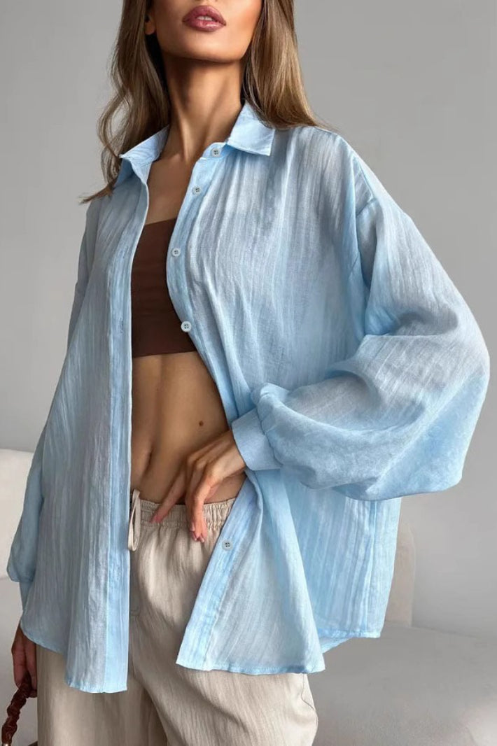 Solid Casual Chic Long Sleeve Blouse image 2