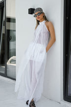 Casual Flowy Tencel Sleeveless Halter Two Piece Set image 5