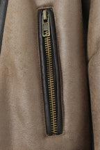Vintage Patchwork Faux Suede Lapel Long Coat image 5