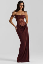 Solid Lace Panel Bodycon Formal Dress image 6