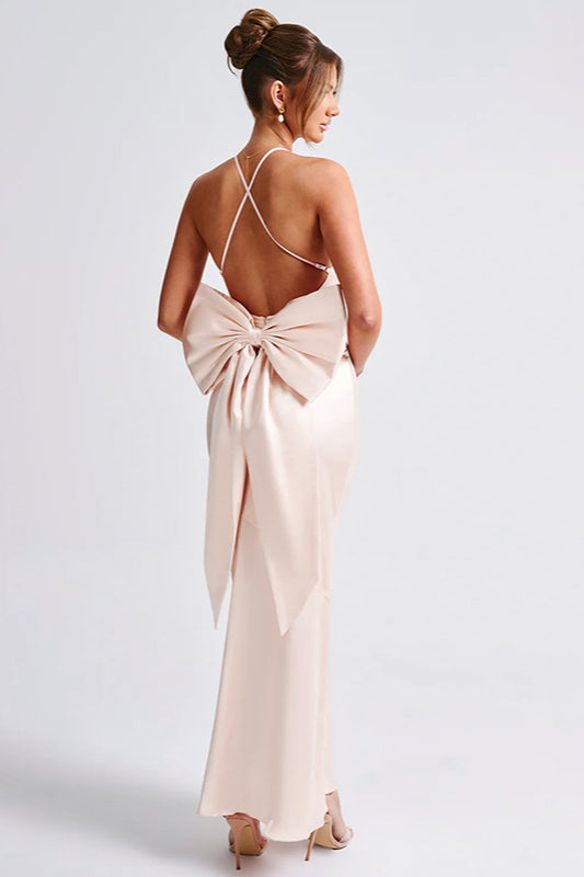 Satin Bowknot Strap Party Dress image 2
