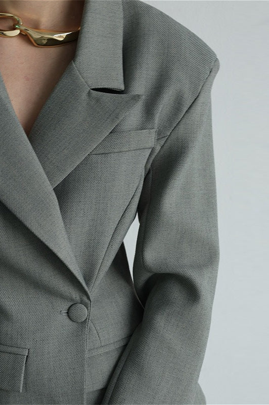 Vintage V-Neck Single Button Blazer image 4