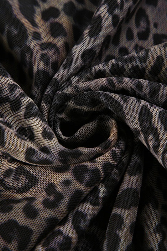 Lace Trim Leopard Patchwork Skirt image 4