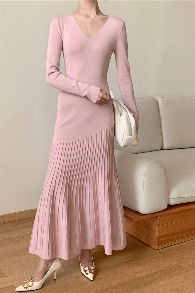 Vintage Knit Fitted Mermaid Hem Maxi Dress image 6
