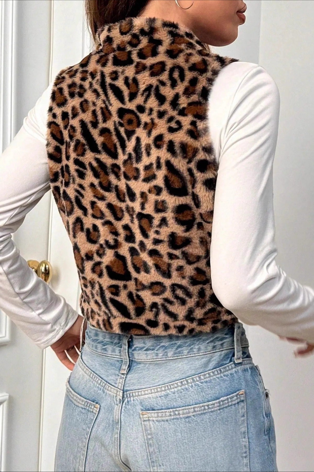 Pocketed Winter Quilted Fleece Vest image 4