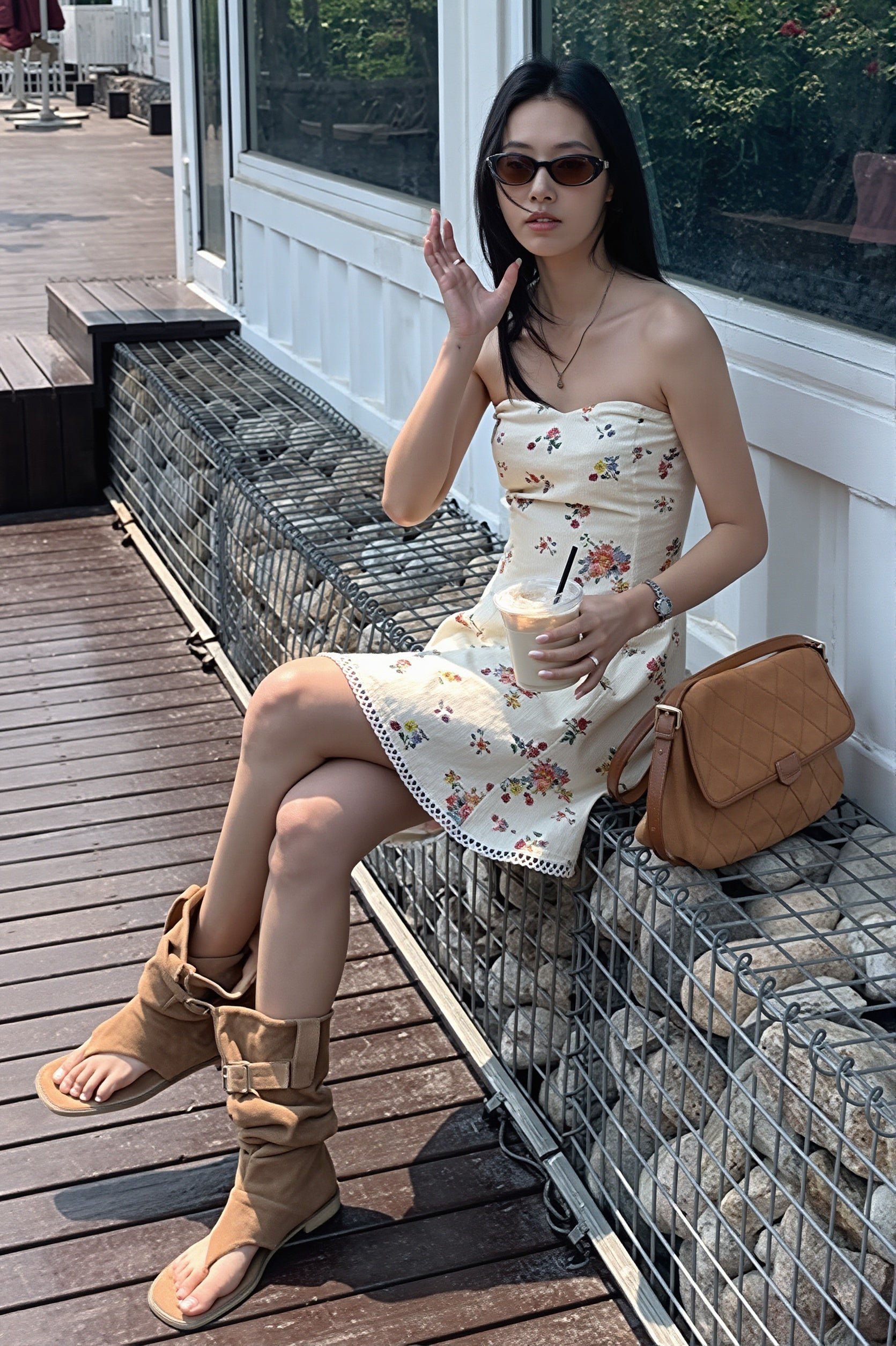 Floral Waist Bandeau Mini Dress image 4