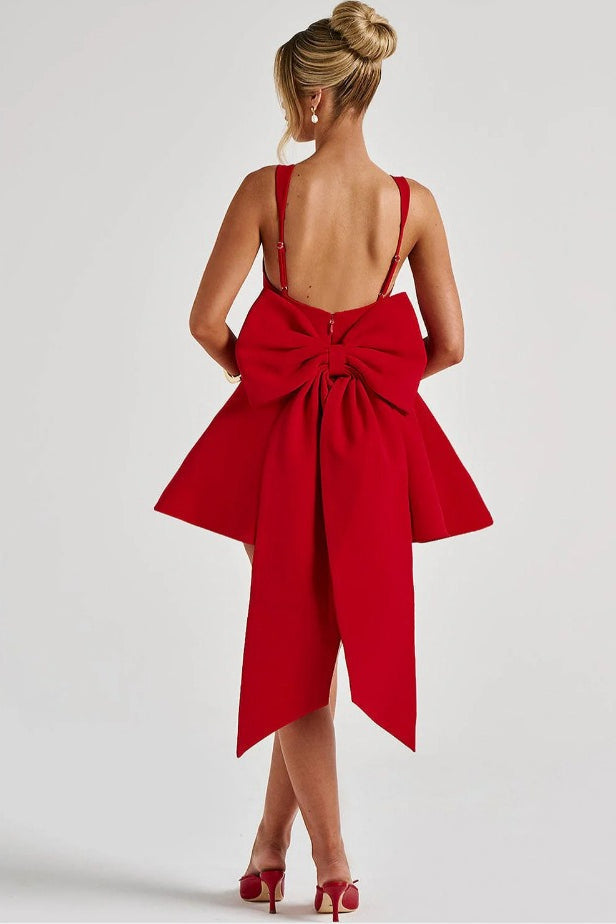 Detachable Bow Corset Mini Party Dress image 8
