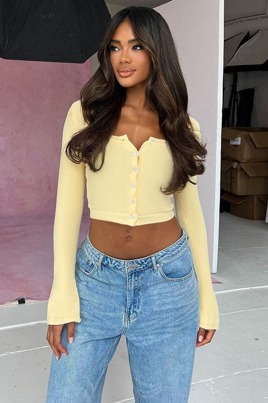 Fresh Knit Cropped Long Sleeve Blouse image 2