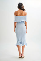 Ruffle Off Shoulder Knit Midi Dress image 3