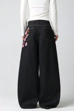 Chic Y2K Vintage Embroidered Wide Leg Jeans image 3