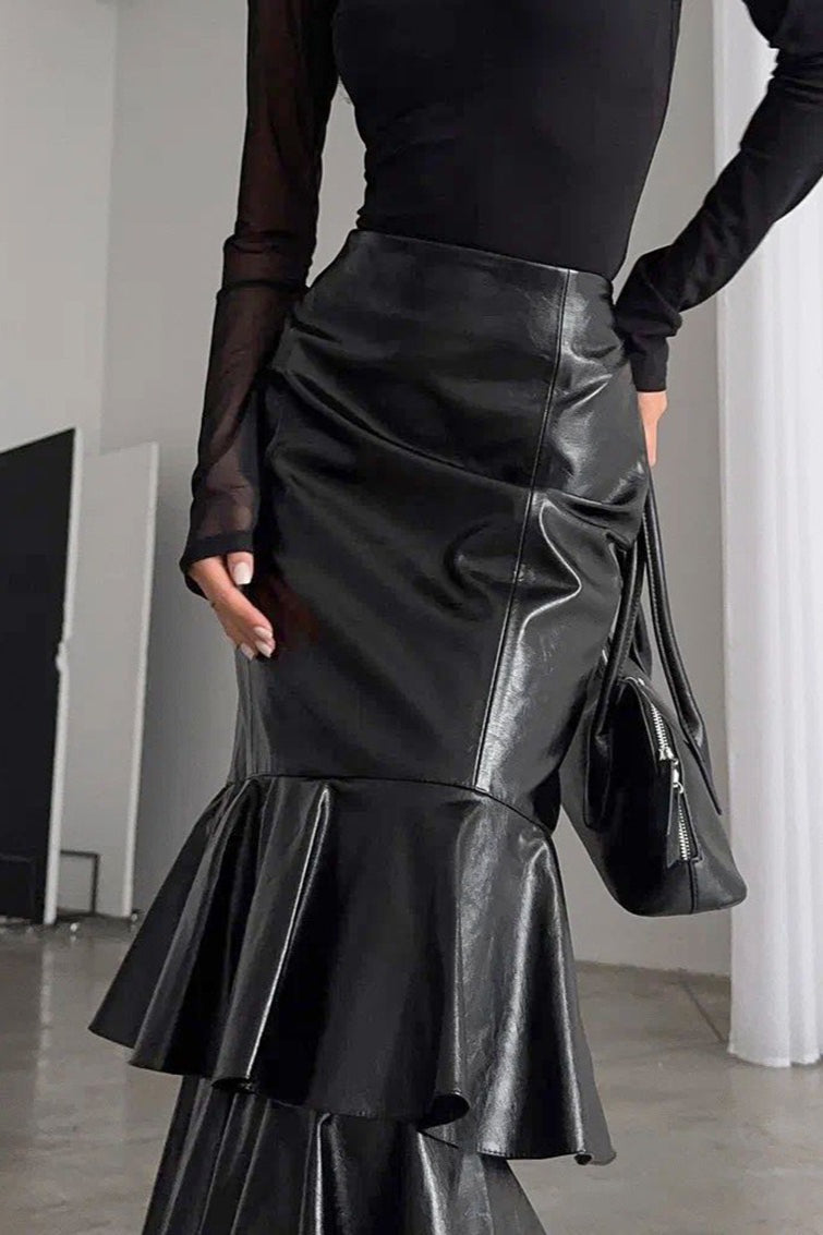 Vintage High-Waist Mermaid Maxi Skirt image 3